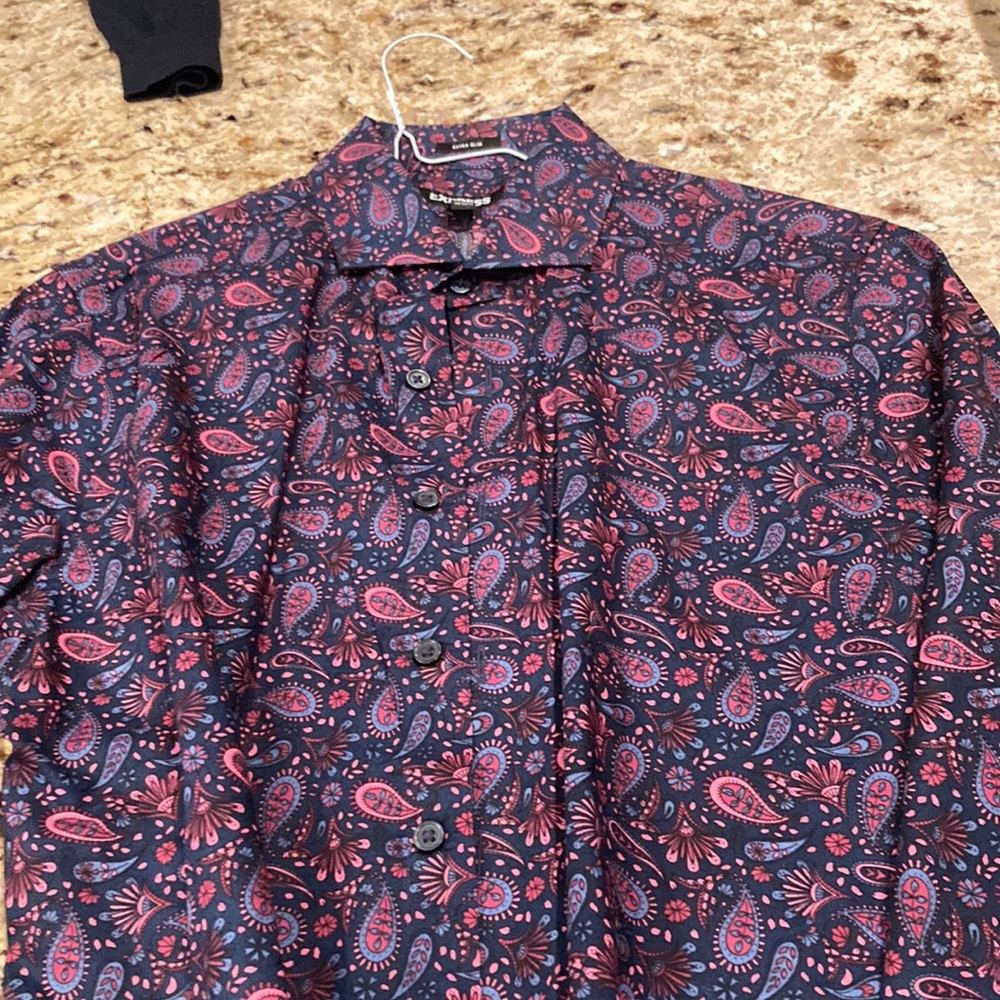 Express dress shirt.  Mens small extra slim 14-14.5 neck.   Stretch. Like new